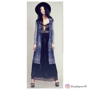 Free People Washed Indigo duster
